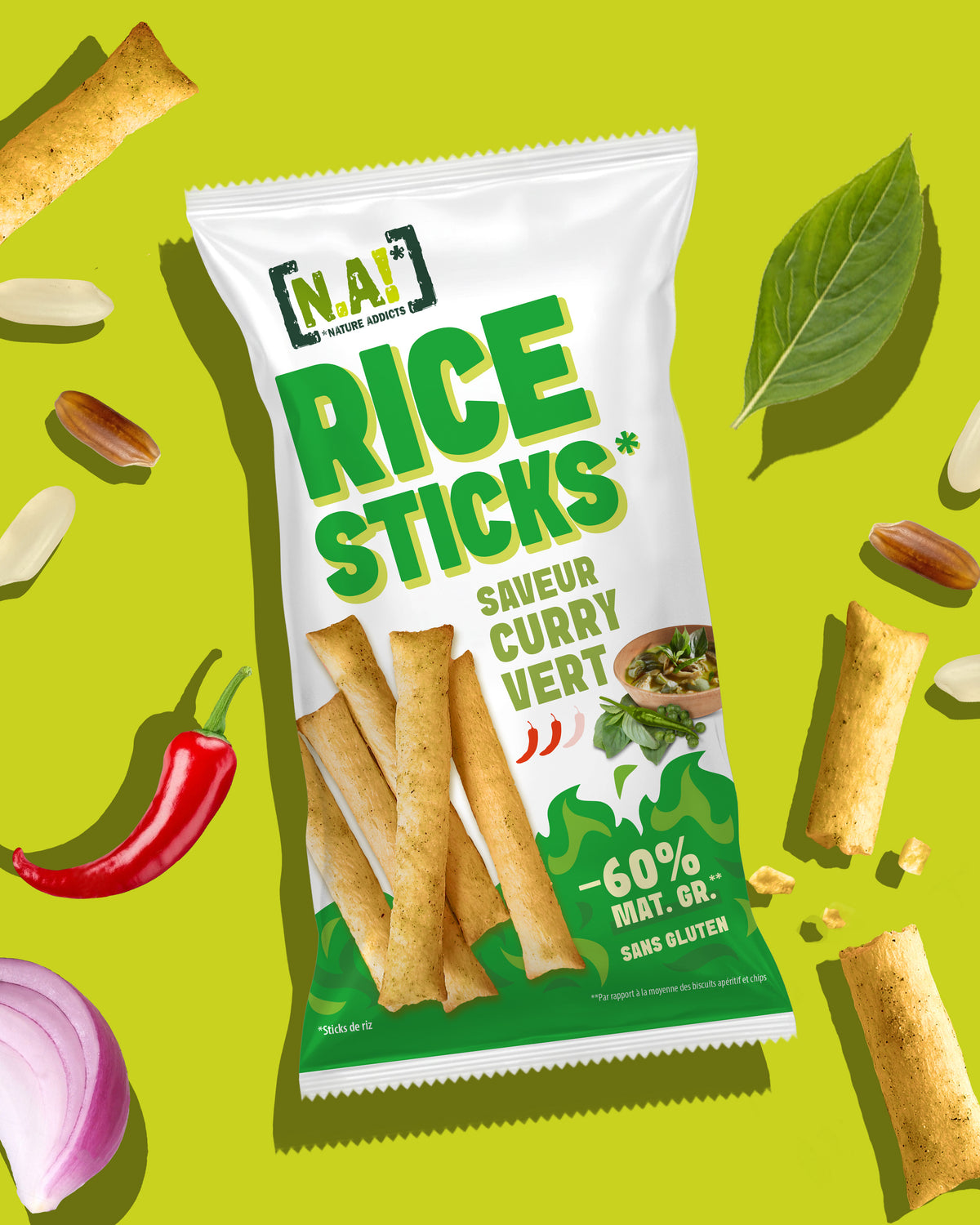 RICE STICKS CURRY VERT