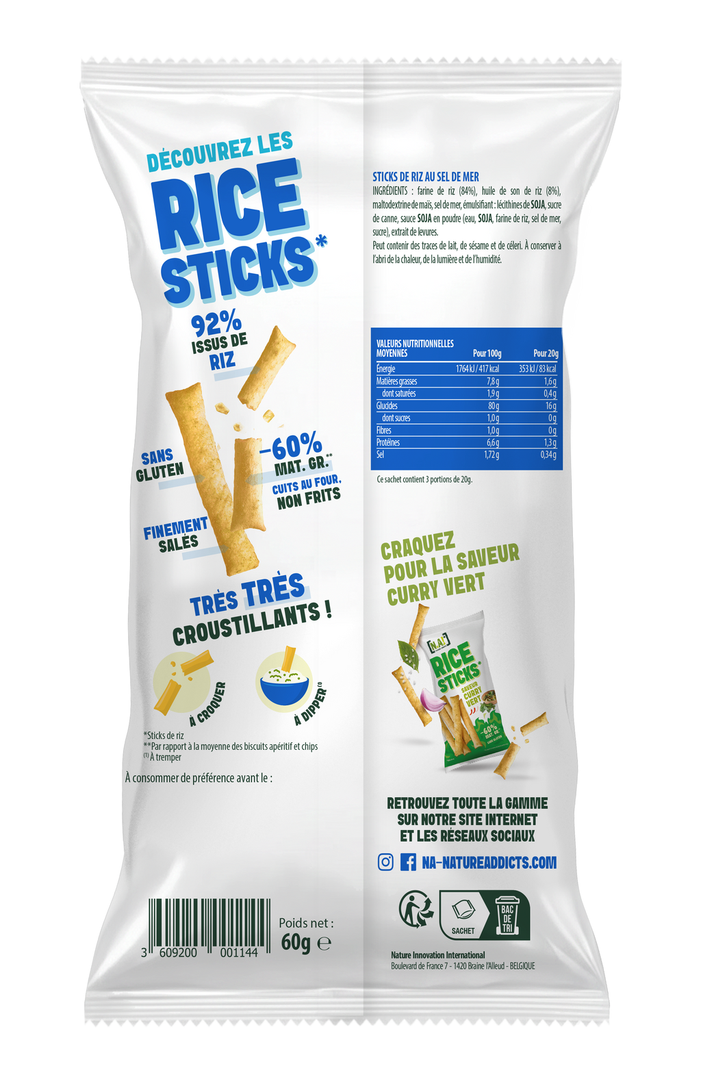 RICE STICKS SEL DE MER