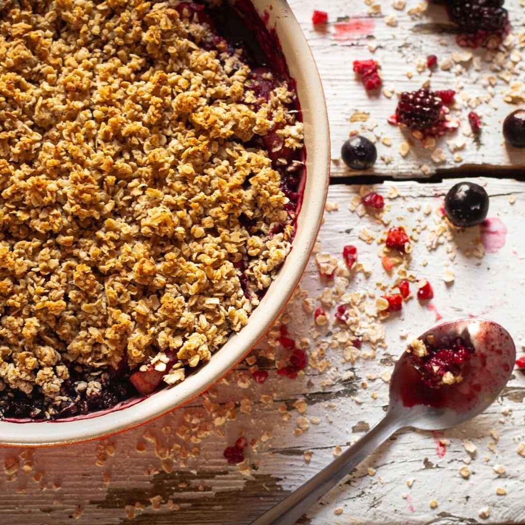 Apple and blueberry crumble recipe, with blueberry fruit sticks | N.A!